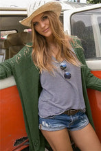 Openwork Side Slit Open Front Long Sleeve Cardigan Cardigans