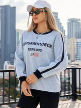 Letter Round Neck Long Sleeve Sweatshirt Woman Sweatshirts