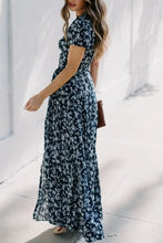 Floral Surplice Short Sleeve Dress Maxi Dresses