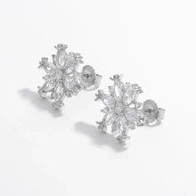 925 Sterling Silver Zircon Snowflake Earrings Earrings