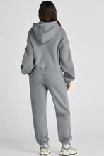 Dropped Shoulder Hooded Top and Pants Active Set Woman Activewear