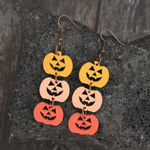 Wooden Contrast Pumpkin Earrings Earrings