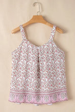 Floral Pleated Detail Scoop Neck Tank Tanks & Camis