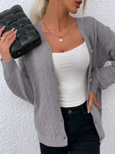 Openwork Button Up Dropped Shoulder Cardigan Woman Outerwear