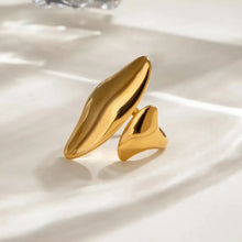 Stainless Steel Abstract Double Leaf Ring Rings