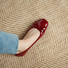 Round Toe Flats Slip-Ons Red Woman Loafers