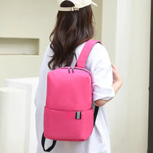 Solid Color Nylon Backpack Bag Pink One Size Backpacks