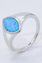 925 Sterling Silver Split Shank Opal Ring Rings
