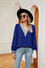Contrast Puff Sleeve Blouse Woman Blouses