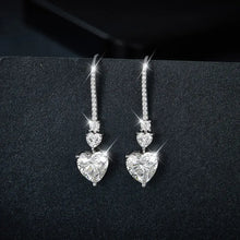 5.44 Carat 925 Sterling Silver Moissanite Heart Drop Earrings Earrings