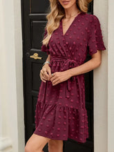 Swiss Dot Flutter Sleeve Wrap Dress Woman Casual Dress