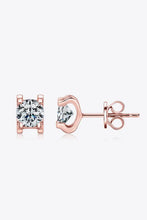 Moissanite 925 Sterling Silver Stud Earrings Rose Gold One Size Earrings