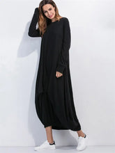 Full Size Round Neck Long Sleeve Sweatshirt Dress Woman Maxi Dress