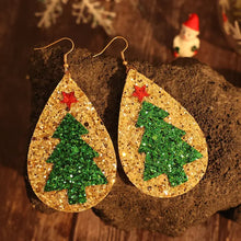 PU Leather Christmas Tree Earrings Earrings