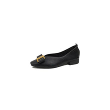 Square Toe Flats Slip-Ons Black Woman Loafers