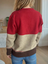 Pocketed Contrast V-Neck Button Up Cardigan Woman Outerwear