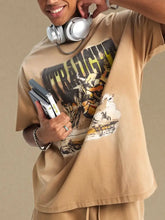 Men's Graphic Round Neck Half Sleeve T-Shirt Mens Tops