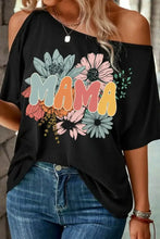 MAMA One Shoulder Half Sleeve T-Shirt Woman T Shirts
