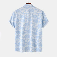Men's Printed Short Sleeve Button-Up Shirt Mens Tops