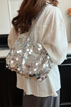 Sequin Braided Strap Shoulder Bag Silver One Size Shoulder Bags