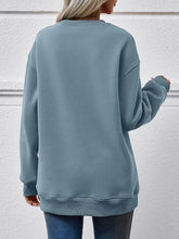 Letter Graphic Round Neck Long Sleeve Sweatshirt Woman Sweatshirts