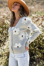 Flower Button Up Long Sleeve Cardigan Woman Outerwear