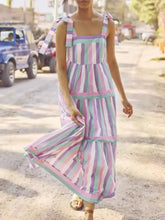 Tied Contrast Wide Strap Cami Dress Lilac Maxi Dresses