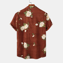 Men's Plus Size Floral Print Short Sleeve Button Down Shirt Mens Tops