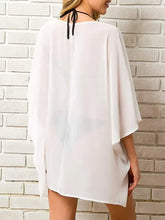 Open Front Half Sleeve Cover-Up Swimwear Cover-Ups