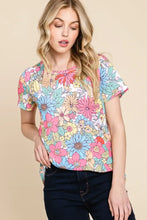 BOMBOM Floral Short Sleeve T-Shirt Woman T Shirts