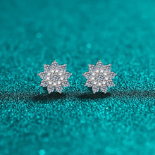 925 Sterling Silver Moissanite Zircon Stud Earrings Silver One Size Earrings