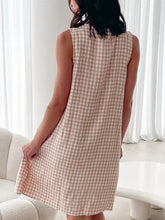 Tied Front Sleeveless Plaid Dress Casual Dresses