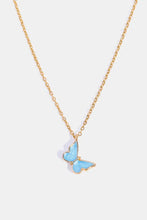 Butterfly Pendant Copper 14K Gold-Plated Necklace Sky Blue One Size Necklaces