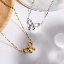 Titanium Steel Bow Pendant Necklace Necklaces