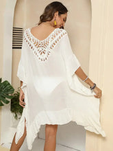 Cutout Ruffled Half Sleeve Cover-Up Swimwear Cover-Ups
