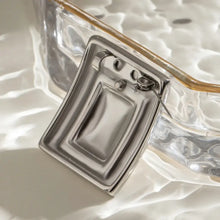 Stainless Steel Square Geometric Brooch Pin Fashion Jewelry