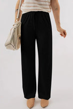 Textured Drawstring Straight Pants Woman Pants