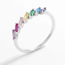 925 Sterling Silver Contrast Zircon Ring Fashion Jewelry