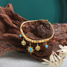 Gold-Plated Titanium Steel Charm Bracelet Gold One Size Bracelets