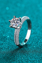 2 Carat Moissanite 925 Sterling Silver Side Stone Ring Rings