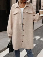 Button Up Drop Shoulder Sherpa Coat Dust Storm Woman Outerwear