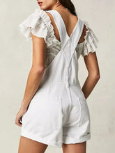Wide Strap Square Neck Denim Overalls Denim Overalls