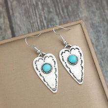 Alloy Turquoise Heart Dangle Earrings Earrings