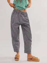 Plaid Elastic Waist Pants Woman Pants