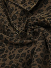 Men's Leopard Print Cargo Denim Shorts Denim Shorts