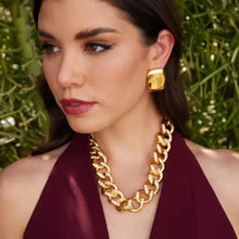 Stainless Steel Square Stud Earrings Gold One Size Earrings