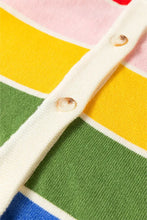 Contrast Button Down Long Sleeve Cardigan Woman Outerwear