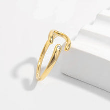 925 Sterling Silver Inlaid Zircon Open Ring Rings