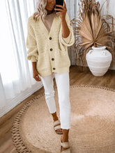 V-Neck Long Sleeve Cardigan Woman Outerwear