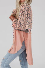 Textured Leopard Dropped Shoulder Blouse Woman Blouses